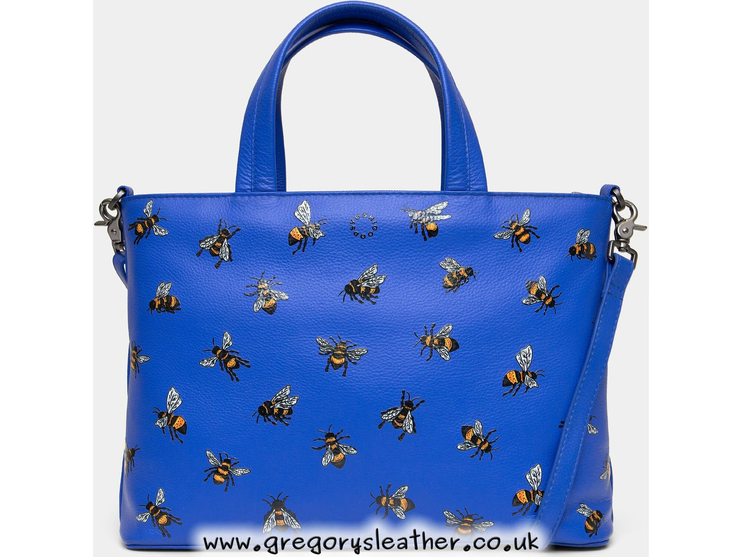 Blue Sweet Bees Leather Multiway Grab Bag by Yoshi