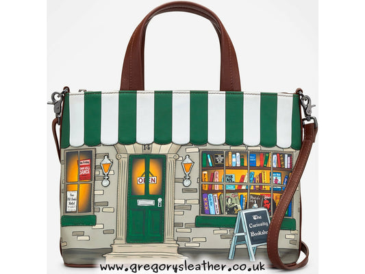 Brown Curiosity Bookshop Leather Grab Bag by Yoshi