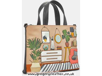Black Cat Lounge Leather Grab Bag by Yoshi