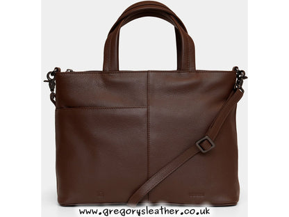 Brown Pemberley 1813 Jane Austen Leather Grab Bag by Yoshi