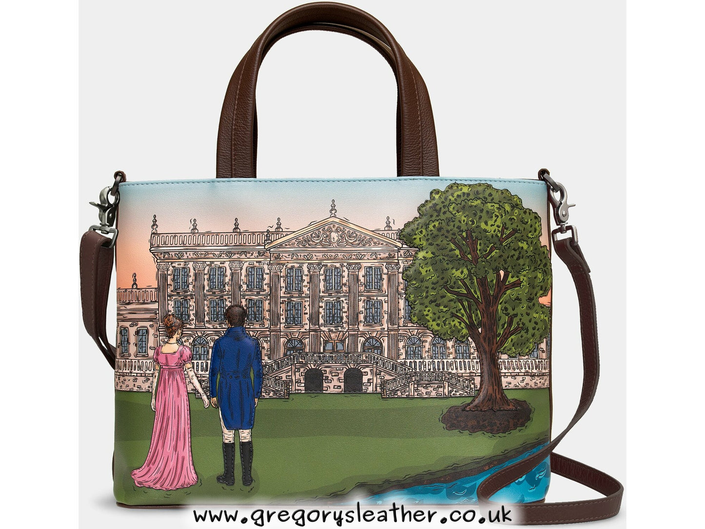 Brown Pemberley 1813 Jane Austen Leather Grab Bag by Yoshi