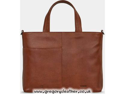Tan William Shakespeare Shakespeare Bookworm Leather Grab Bag by Yoshi