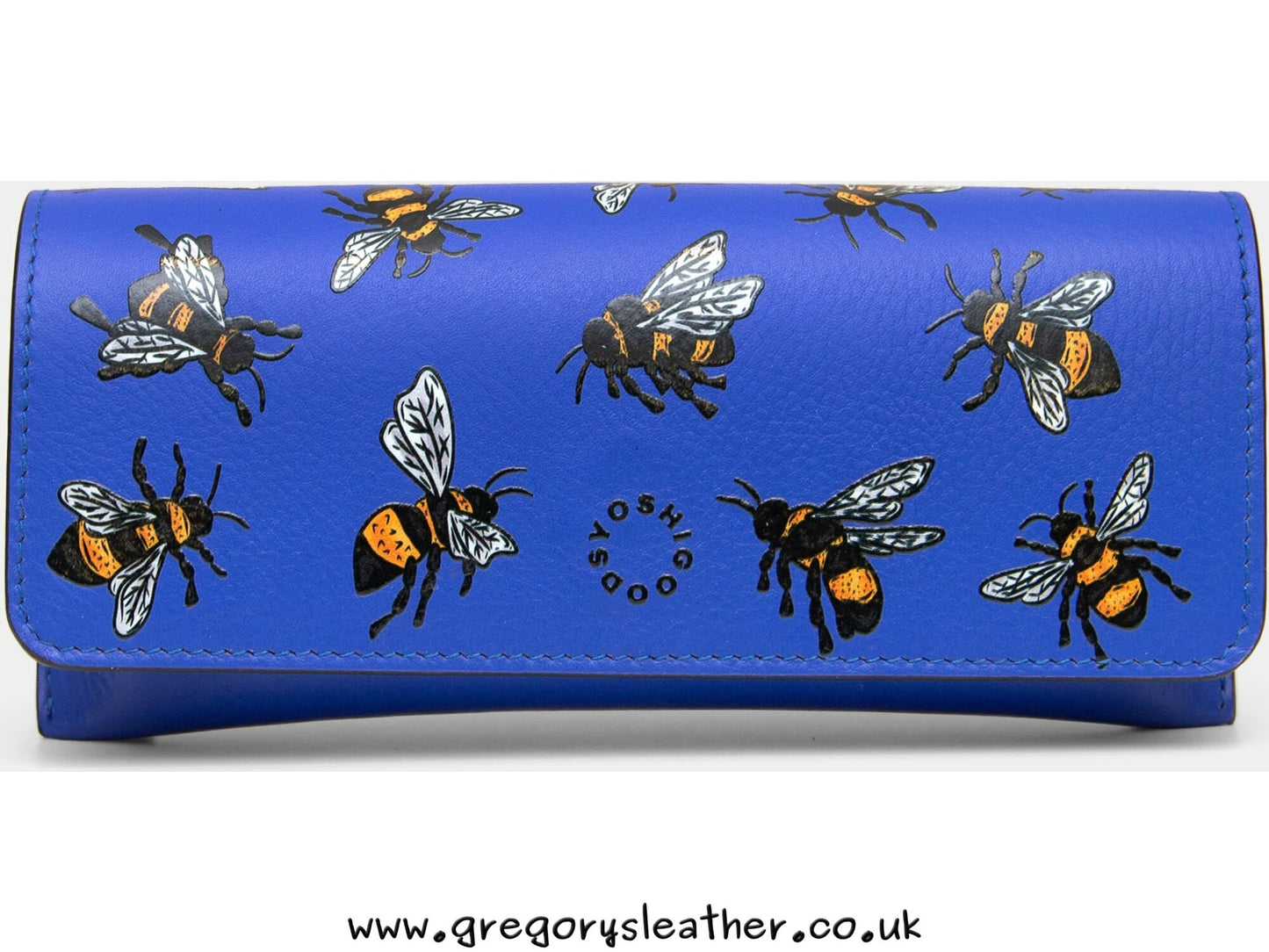 Blue Sweet Bees Leather Glasses Case by Yoshi