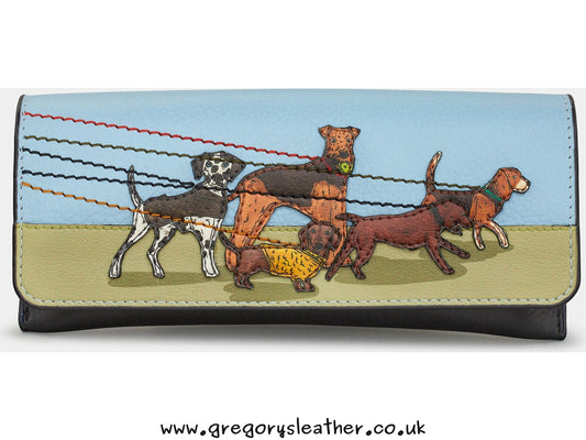 Dog Walk Leather Glasses Case by Yoshi