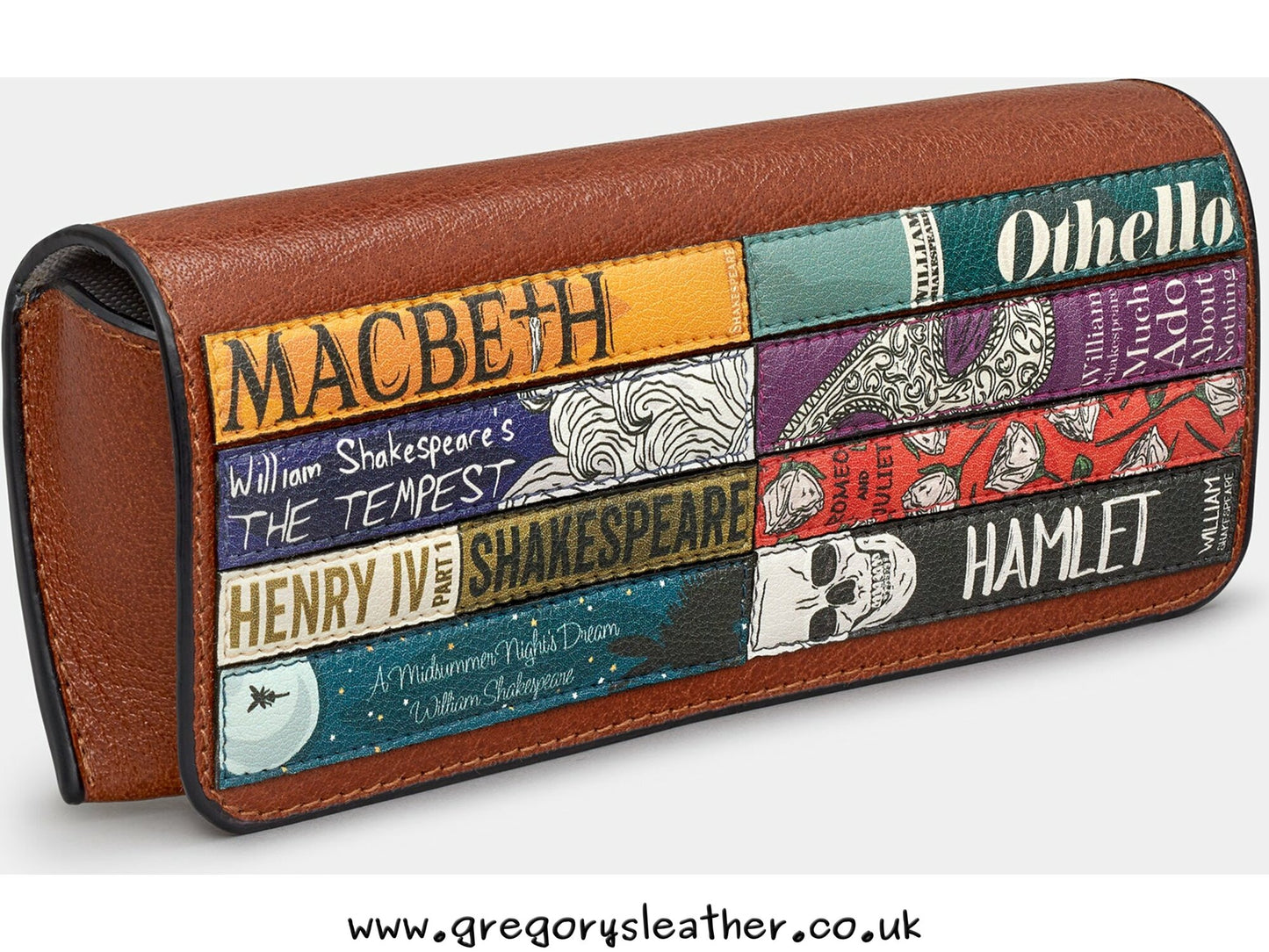 Brown Shakespeare Bookworm Glasses Case by Yoshi