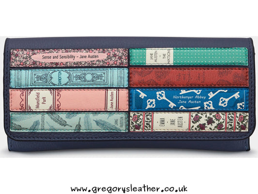 Navy Jane Austen Bookworm Leather Glasses Case by Yoshi