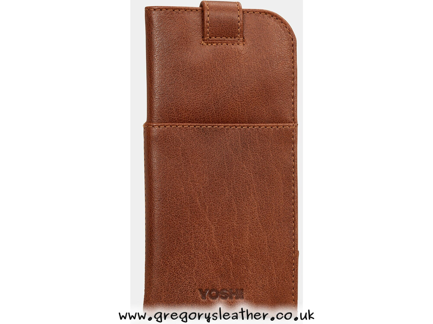 Brown Shakespeare Bookworm Leather Glasses Case with Tab by Yoshi