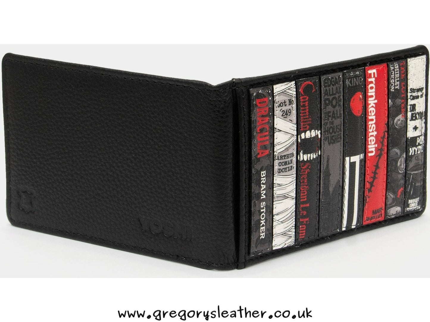 Black Horror Bookworm Library Leather Travel Pass Holder by Yoshi