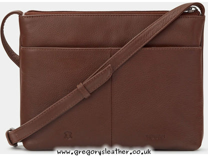 Brown Curiosity Bookshop Leather Cross Body Bag by Yoshi
