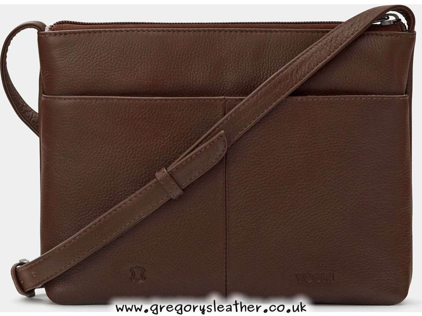 Brown Pemberley 1813 Jane Austen Leather Cross Body Bag by Yoshi