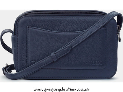 Navy Jane Austen Bookworm Leather Porter Cross Body Bag by Yoshi