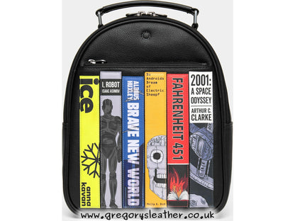 Sci Fi Sci-Fi Bookworm Leather Backpack by Yoshi