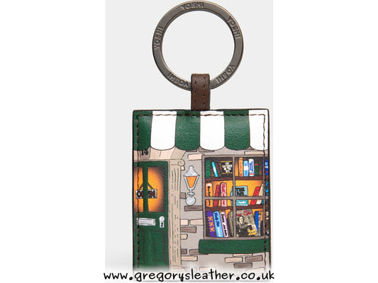 Brown Curiosity Bookshop Leather Keyring by Yoshi