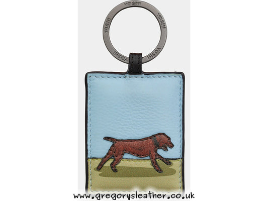 Staffordshire Bull Terrier Dog Walk Terrier - Leather Keyring by Yoshi