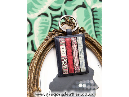 Navy Jane Austen Bookworm Library Leather Keyring by Yoshi