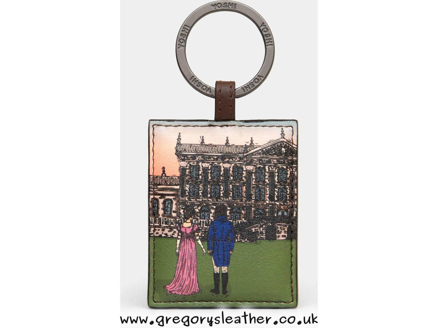 Brown Pemberley 1813 Jane Austen Pemberley Leather Keyring by Yoshi