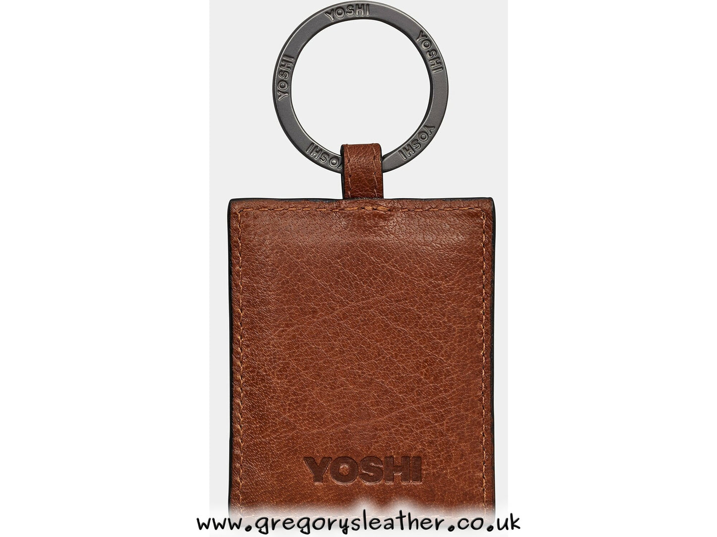 Brown Highland Cow Tweed Leather Keyring by Yoshi