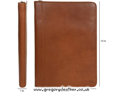 Tan  Zip-round Underarm Folio by Grains & Tan