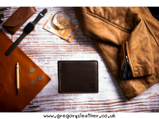 Black Washington Bifold Leather Wallet - by Prime Hide