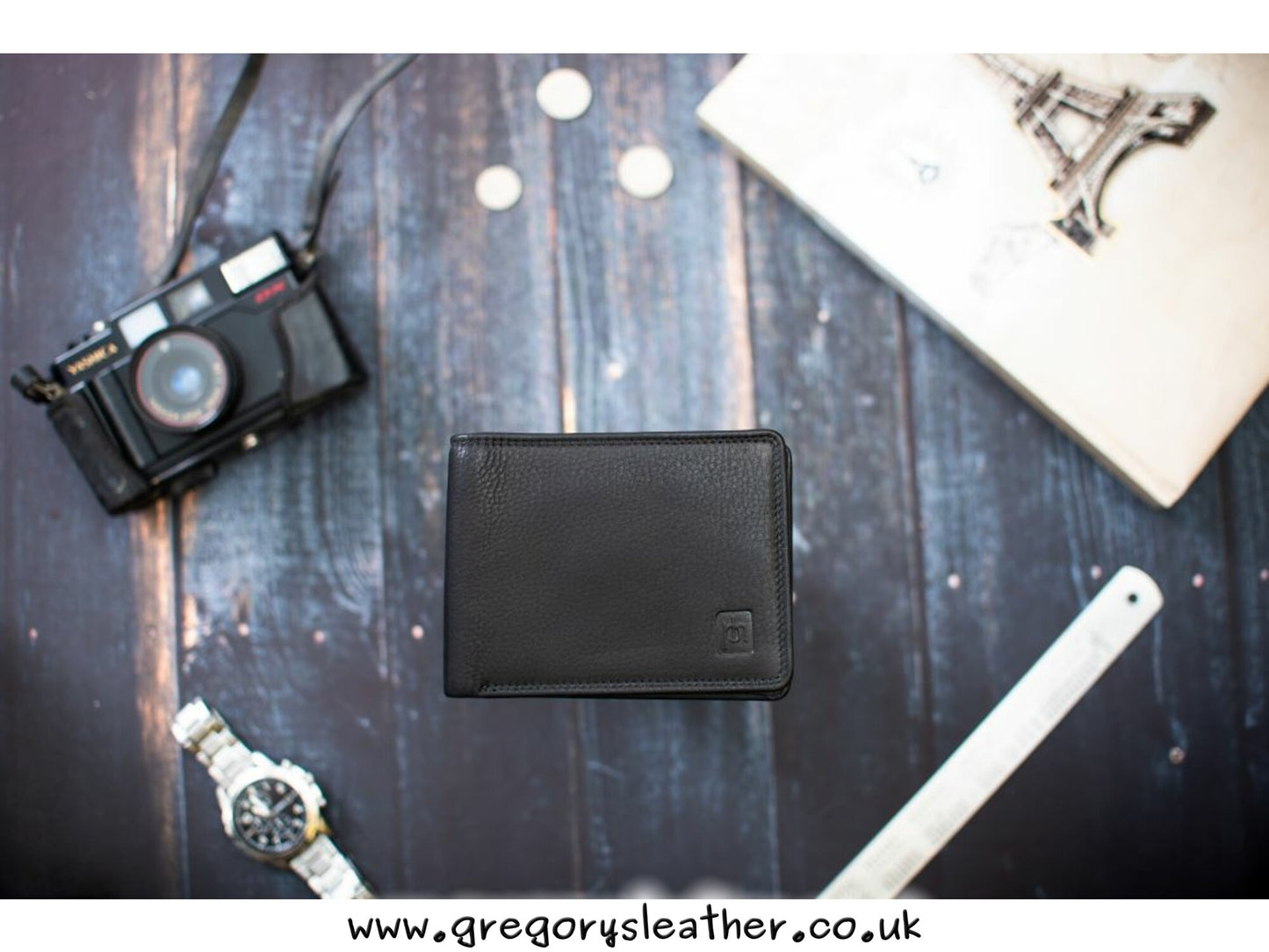 Black Washington Bifold Leather Wallet - by Prime Hide