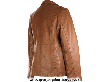 Tan Ladies Button Jacket by Ashwood