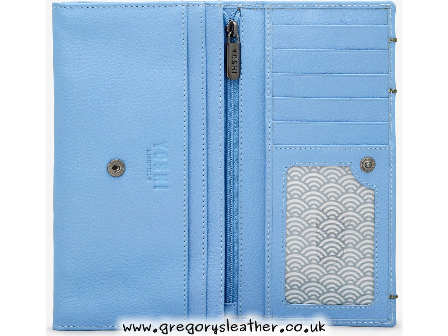 Blue Bee Happy Flap Over Leather Purse by Yoshi