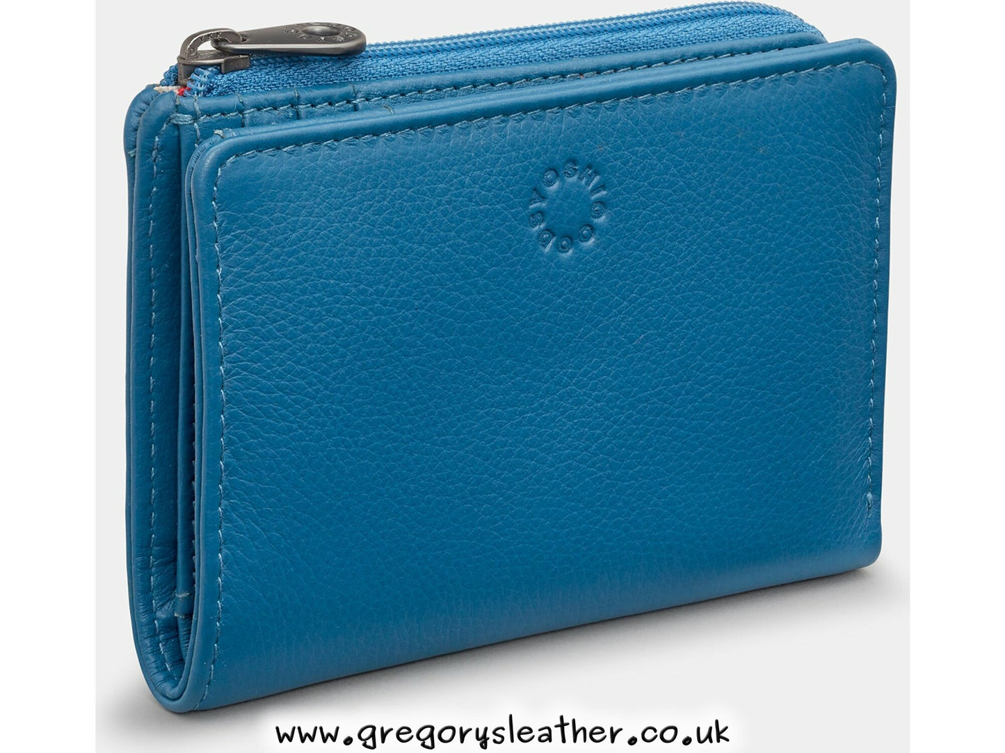 Petrol Blue Jackson Flap Over Leather Purse by Yoshi