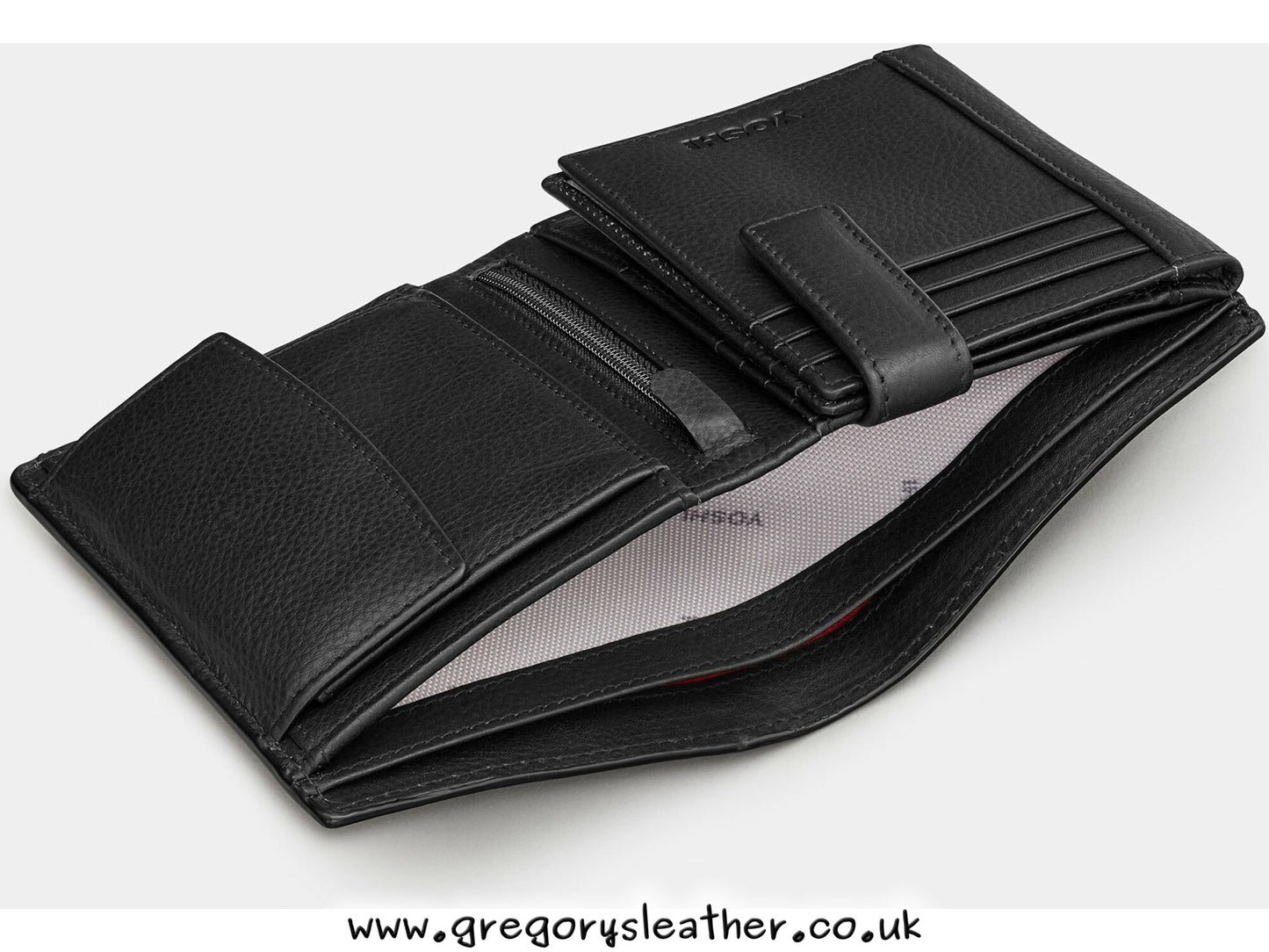 Black Traditional Extra Capacity Leather Wallet by Yoshi