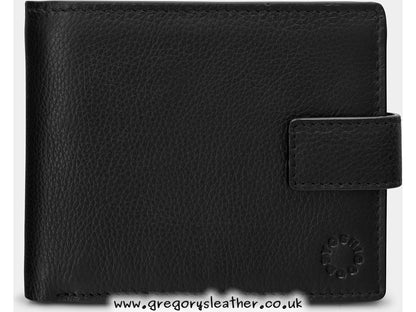 Black Extra Capacity Leather Wallet with Tab by Yoshi