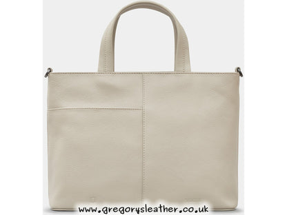 Warm Grey Country Cottage Leather Grab Bag by Yoshi