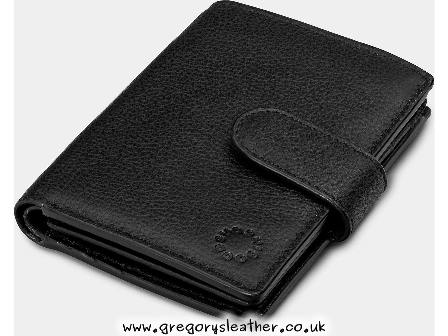 Black Leather Card Holder Wallet with Tab by Yoshi