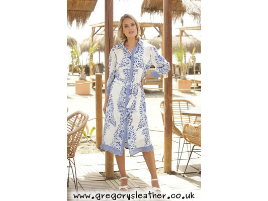 Blue Clothing Wedgewood Long Shirt Dress by Pomodoro