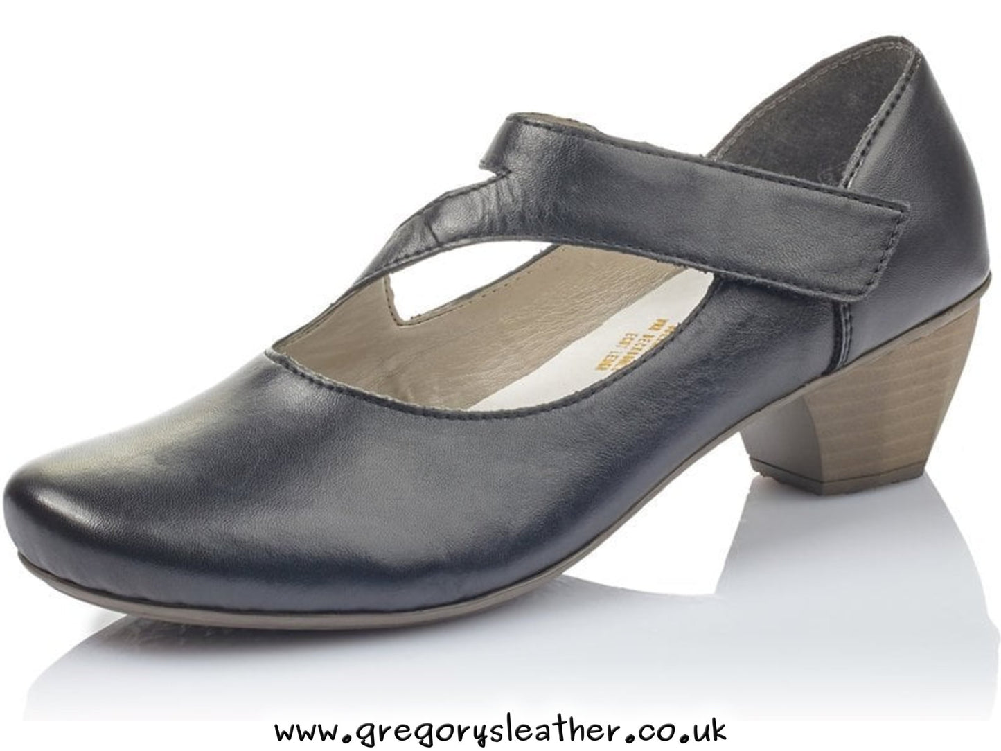 Black Low Heel Shoe by Rieker